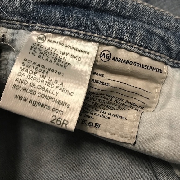 AG Adriano Goldschmied jeans 26r 26 distress STEVIE ANKLE slim straight - Picture 9 of 12